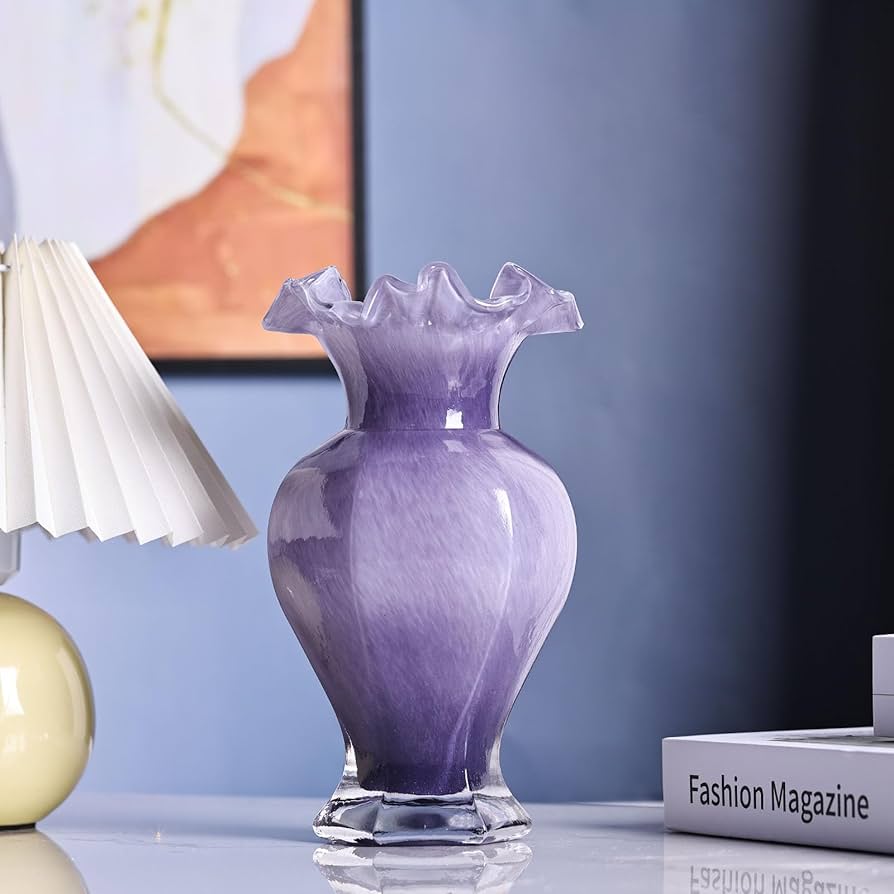 工芸品 Murano Glass Vase (Purple) Amazon.com: 17